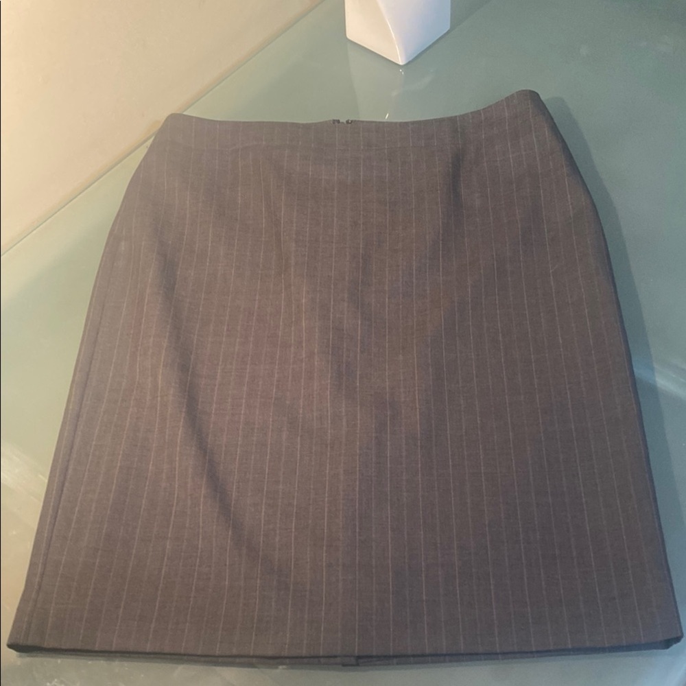 J. Crew Skirt Like NEW J. Crew Grey Virgin Wool Pinstripe Skirt Size 10